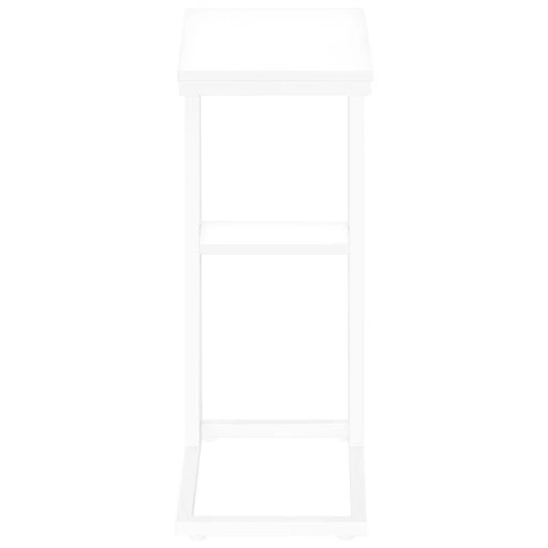 Table d'appoint rectangulaire contemporaine à 2 tablettes de Monarch - Blanc/Blanc