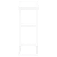 Table d'appoint rectangulaire contemporaine à 2 tablettes de Monarch - Blanc/Blanc