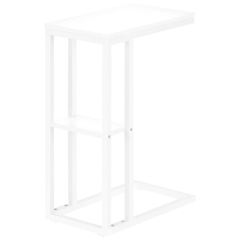 Table d'appoint rectangulaire contemporaine à 2 tablettes de Monarch - Blanc/Blanc