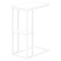 Table d'appoint rectangulaire contemporaine à 2 tablettes de Monarch - Blanc/Blanc