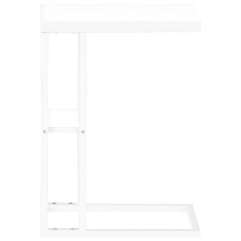 Table d'appoint rectangulaire contemporaine à 2 tablettes de Monarch - Blanc/Blanc
