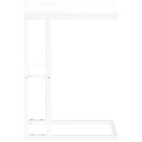 Table d'appoint rectangulaire contemporaine à 2 tablettes de Monarch - Blanc/Blanc