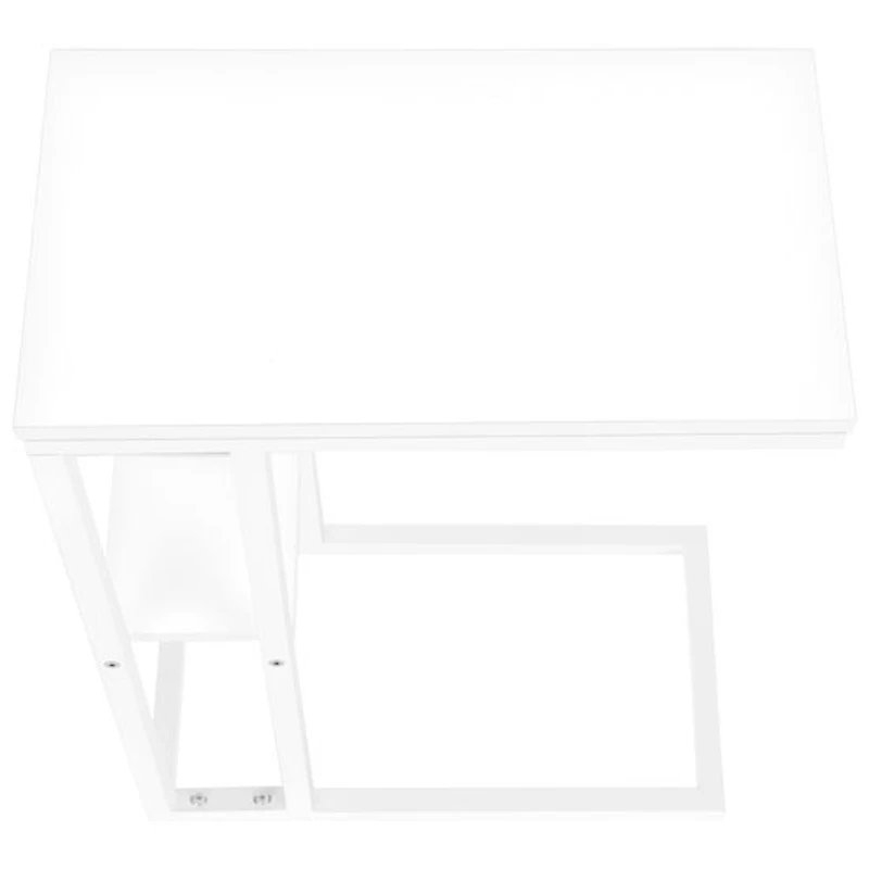 Table d'appoint rectangulaire contemporaine à 2 tablettes de Monarch - Blanc/Blanc