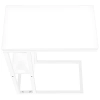 Table d'appoint rectangulaire contemporaine à 2 tablettes de Monarch - Blanc/Blanc