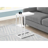Table d'appoint rectangulaire contemporaine à 2 tablettes de Monarch - Blanc/Blanc