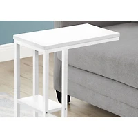 Table d'appoint rectangulaire contemporaine à 2 tablettes de Monarch - Blanc/Blanc