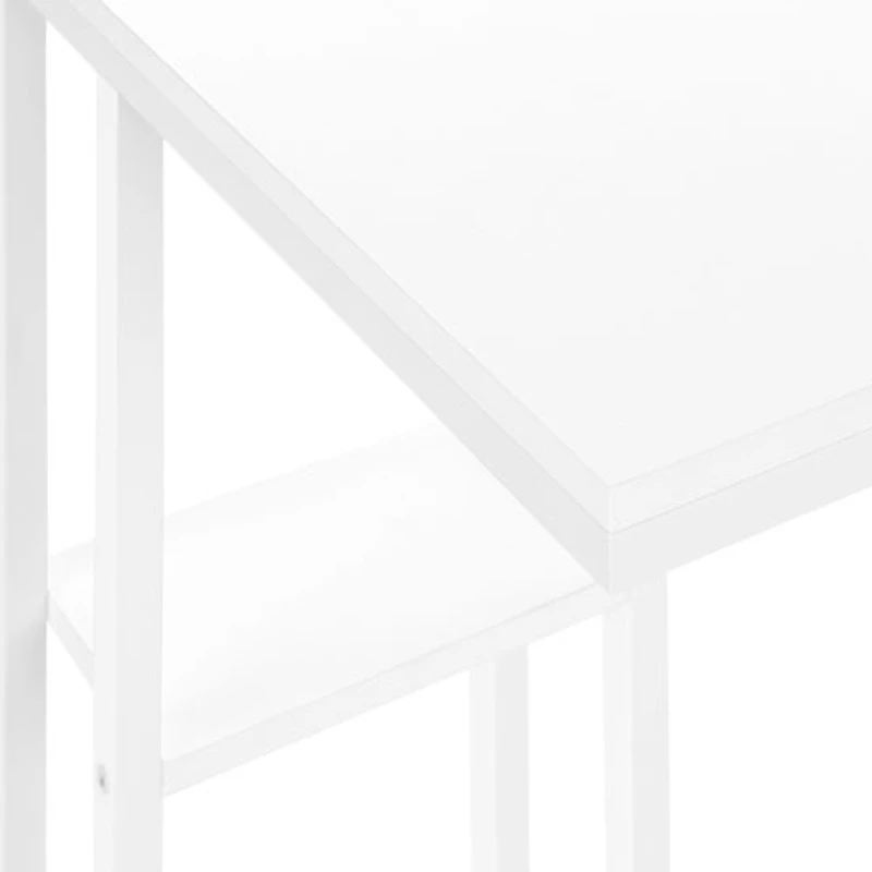 Table d'appoint rectangulaire contemporaine à 2 tablettes de Monarch - Blanc/Blanc