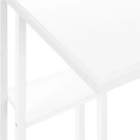 Table d'appoint rectangulaire contemporaine à 2 tablettes de Monarch - Blanc/Blanc