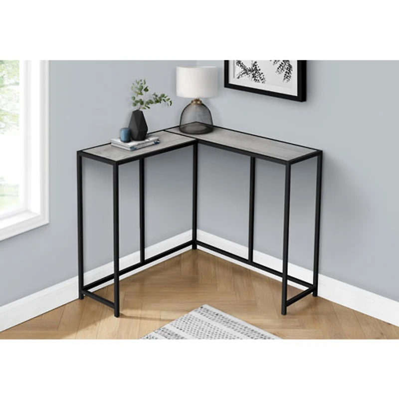 Console en L contemporaine de Monarch - Gris