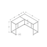 Monarch Contemporary L-Shape Console Table - White Marble-Look