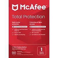 McAfee Total Protection (PC/Mac/iOS/Android) - 1 appareils - 1 an