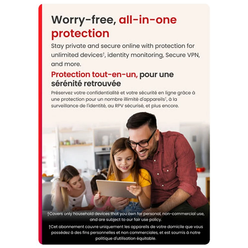 McAfee+ Premium Family (PC/Mac/iOS/Android) - Appareils illimités - 1 an
