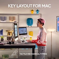 Clavier ergonomique rétroéclairé mécanique Bluetooth MX Mini de Logitech pour Mac - Gris pâle