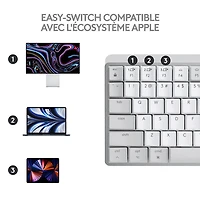 Clavier ergonomique rétroéclairé mécanique Bluetooth MX Mini de Logitech pour Mac - Gris pâle