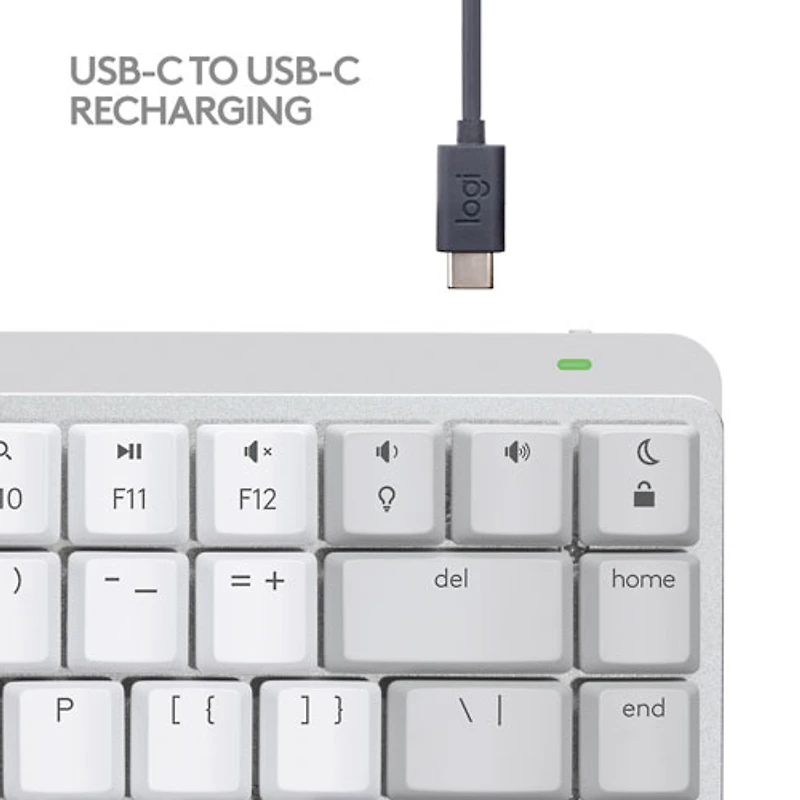 Clavier ergonomique rétroéclairé mécanique Bluetooth MX Mini de Logitech pour Mac - Gris pâle