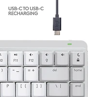 Clavier ergonomique rétroéclairé mécanique Bluetooth MX Mini de Logitech pour Mac - Gris pâle