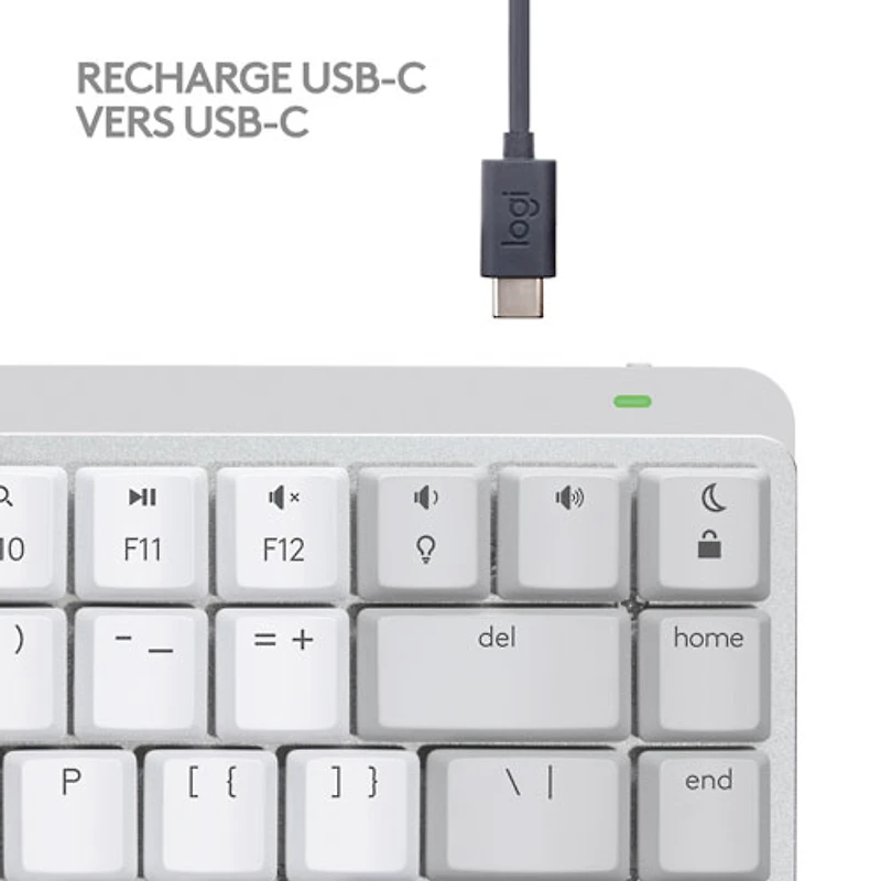 Clavier ergonomique rétroéclairé mécanique Bluetooth MX Mini de Logitech pour Mac - Gris pâle