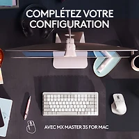 Clavier ergonomique rétroéclairé mécanique Bluetooth MX Mini de Logitech pour Mac - Gris pâle