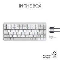 Clavier ergonomique rétroéclairé mécanique Bluetooth MX Mini de Logitech pour Mac - Gris pâle