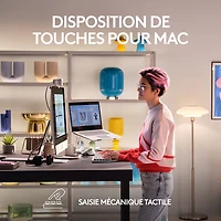 Clavier ergonomique rétroéclairé mécanique Bluetooth MX Mini de Logitech pour Mac - Gris pâle
