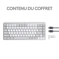 Clavier ergonomique rétroéclairé mécanique Bluetooth MX Mini de Logitech pour Mac - Gris pâle