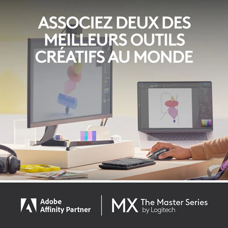 Clavier ergonomique rétroéclairé mécanique Bluetooth MX Mini de Logitech pour Mac - Gris pâle