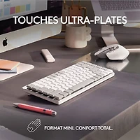Clavier ergonomique rétroéclairé mécanique Bluetooth MX Mini de Logitech pour Mac - Gris pâle