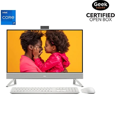 Ordinateur tout-en-un à écran tactile de 27 po Inspiron de Dell - Blanc (Core i7-1255U d'Intel/SSD 512 Go/RAM 16 Go/Windows 11) - Boîte ouverte