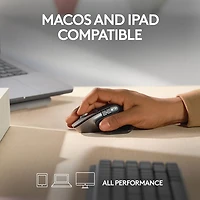 Souris Bluetooth optique MX Master 3S de Logitech pour Mac - Gris cosmique