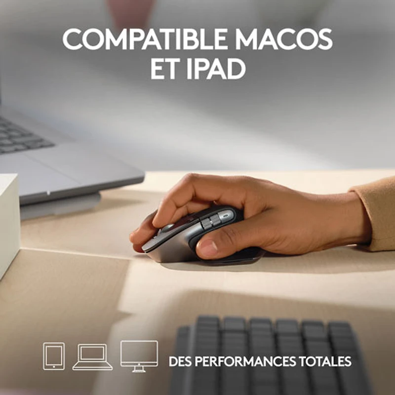 Souris Bluetooth optique MX Master 3S de Logitech pour Mac - Gris cosmique