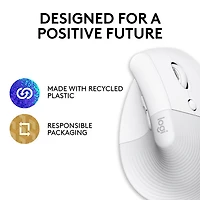 Logitech Lift Ergonomic 4000 DPI Wireless Mouse for Mac - Off-White