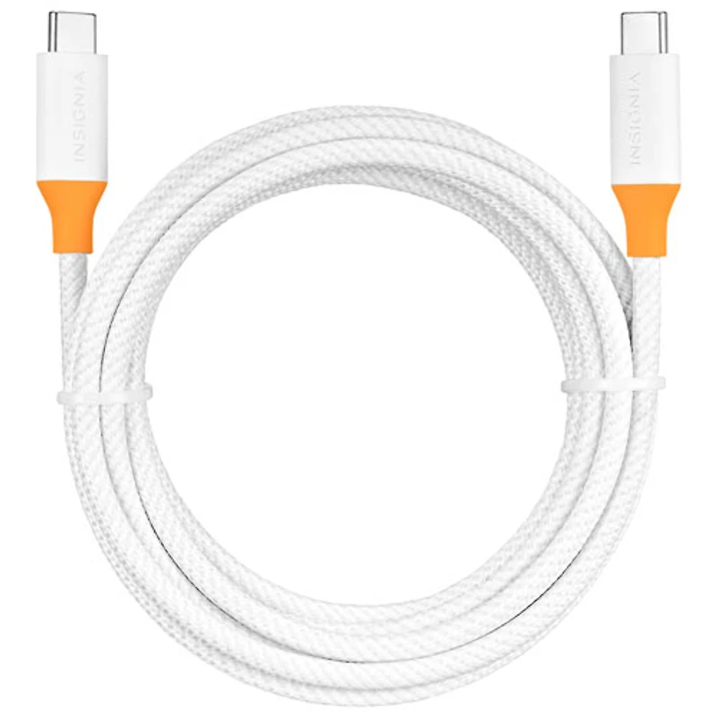 Insignia 2.5m (8 ft.) USB-C to USB-C Charge Cable (NS-PC3CC8W23-C) - White - Only at Best Buy