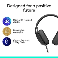 Casque d'écoute sans fil avec microphone Zone Vibe 100 de Logitech - Graphite