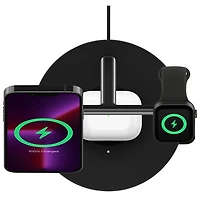 Belkin MagSafe 3-in-1 Wireless Charging Stand for iPhone 15/14/13/12, Apple Watch & AirPods - Black
