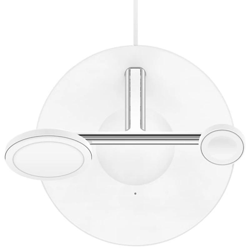 Support de chargement sans fil 3-en-1 MagSafe de Belkin pour iPhone 15/14/13/12, Apple Watch et AirPods - Blanc