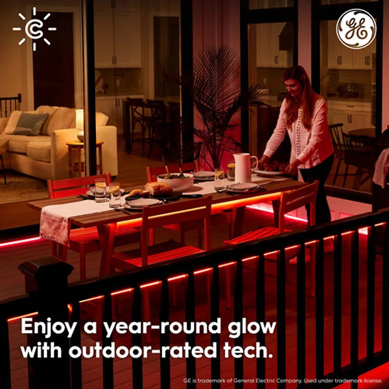 GE Cync 4.9m (16 ft.) Dynamic Effects Gradient Outdoor Smart Light Strip - Multi-Colour