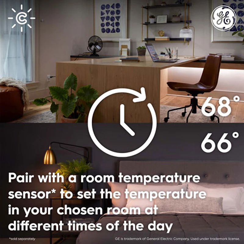 Thermostat Wi-Fi intelligent Cync de GE - Noir