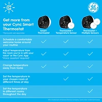 Thermostat Wi-Fi intelligent Cync de GE - Noir