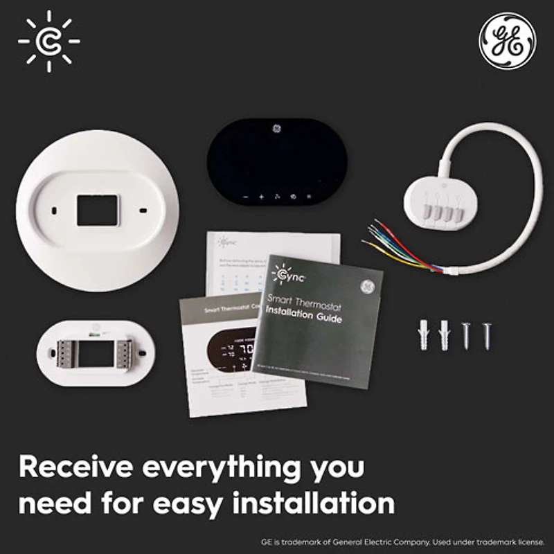 Thermostat Wi-Fi intelligent Cync de GE - Noir