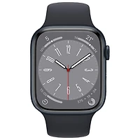Apple Watch Series 8 (GPS + Cellular) 45mm Midnight Aluminum Case with Midnight Sport Band - Medium/Large