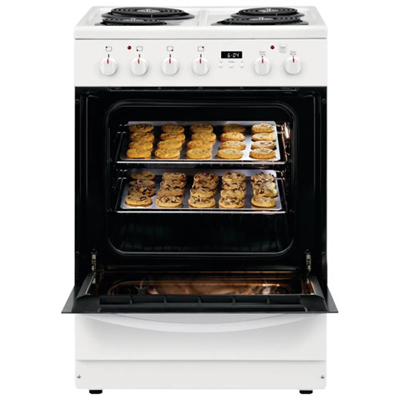 Cuisinière électrique autonome 4 éléments 1,9 pi³ 24 po de Frigidaire (FCFC241CAW) - Blanc