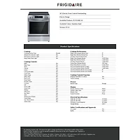 Cuisinière encastrable avec convection par ventilateur 5,3 pi³ 30 po de Frigidaire (FCFE308CAS) - Inox