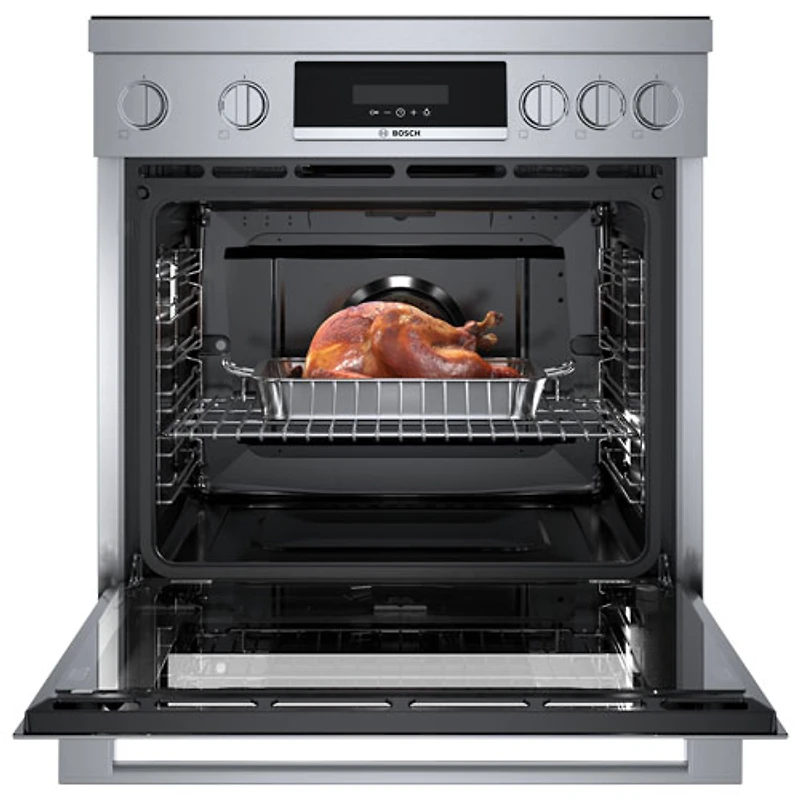 Cuisinière à induction à convection véritable 30 po série 800 po de Bosch (HIS8055C) - Inox