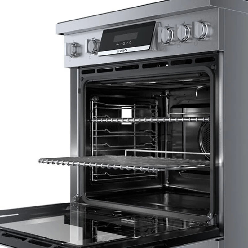 Cuisinière à induction à convection véritable 30 po série 800 po de Bosch (HIS8055C) - Inox