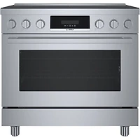 Cuisinière à induction à convection véritable 5 éléments 36 po série 800 po de Bosch (HIS8655C) - Inox