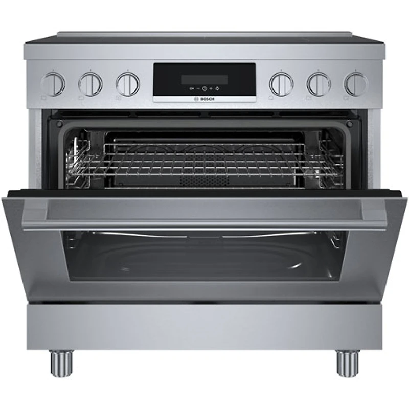 Cuisinière à induction à convection véritable 5 éléments 36 po série 800 po de Bosch (HIS8655C) - Inox
