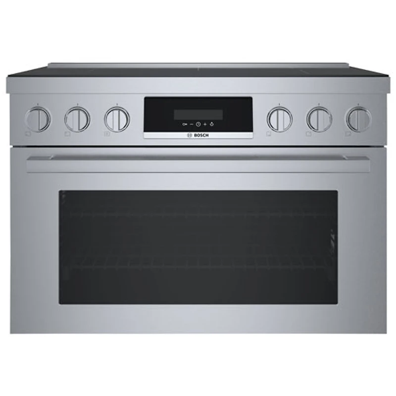 Cuisinière à induction à convection véritable 5 éléments 36 po série 800 po de Bosch (HIS8655C) - Inox