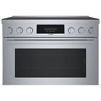 Cuisinière à induction à convection véritable 5 éléments 36 po série 800 po de Bosch (HIS8655C) - Inox