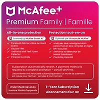 McAfee+ Premium Family (Windows/Mac/Android/iOS) - Unlimited Devices - 1 Year - Digital Download