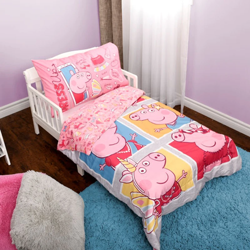 Ensemble de literie de 2 pièces pour jeune enfant Peppa Pig - Rose
